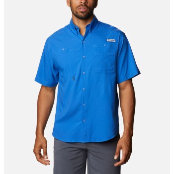 Columbia PFG Crystal Springs Short Sleeve, Camisa Azules Para Hombre | 826735-VEL